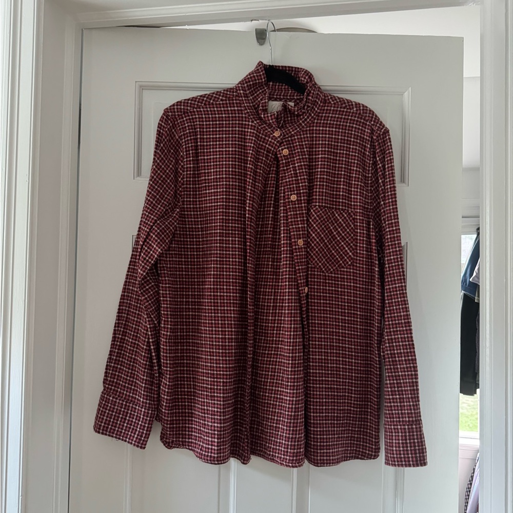 J. Crew Burgundy Checkered Button Down Shirt